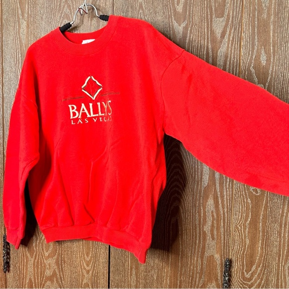Vintage 90s Bally's Las Vegas Casino Men's Red Sweater XL Pullover Cotton Blend - Picture 3 of 8